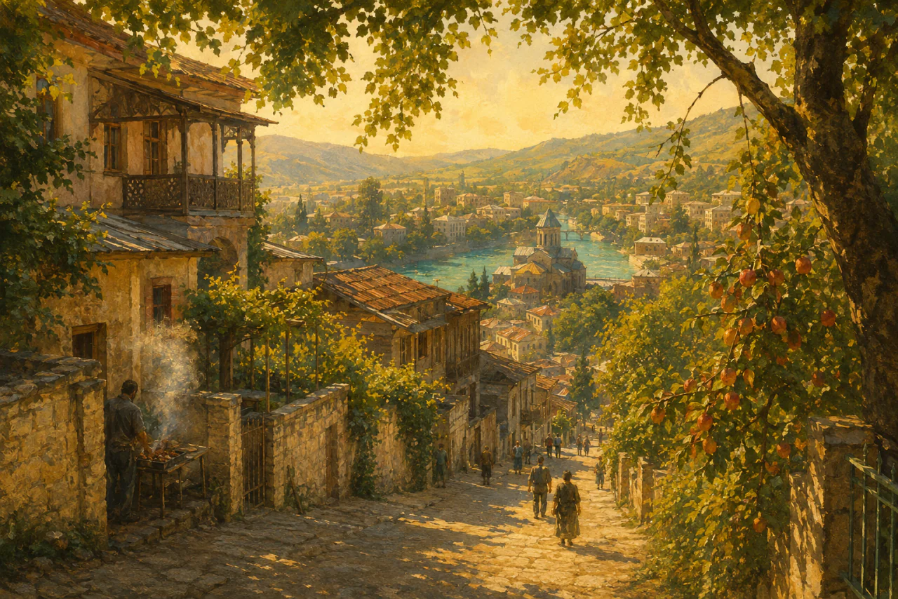 Kutaisi at sunset: a warm town in greenery, Rezo’s interlude