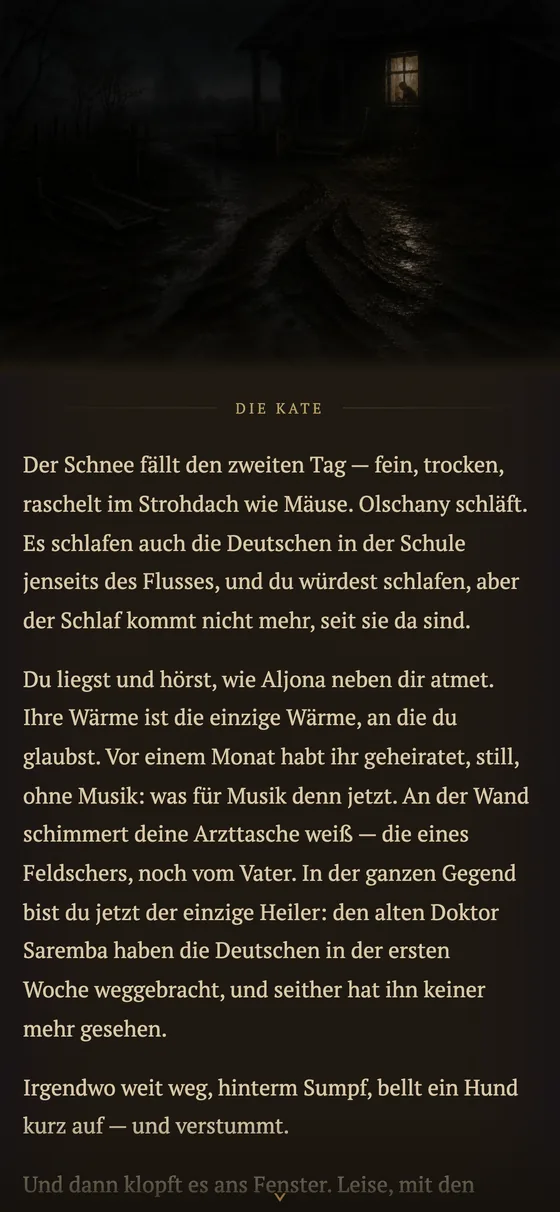 Beginn der Geschichte: ein nächtlicher Gast