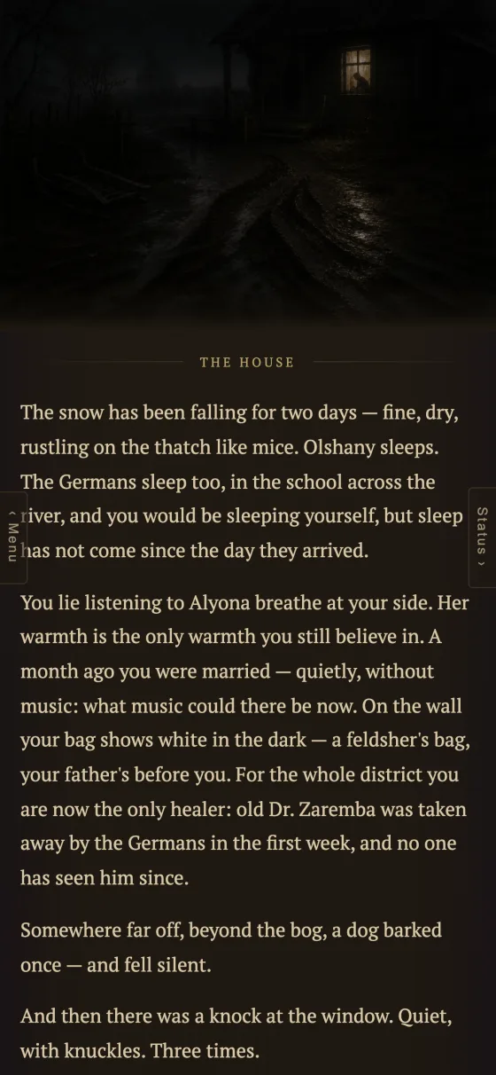 Opening of the story: a night visitor