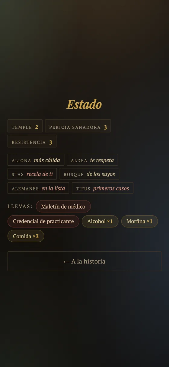 Panel de estado: atributos, relaciones, provisiones