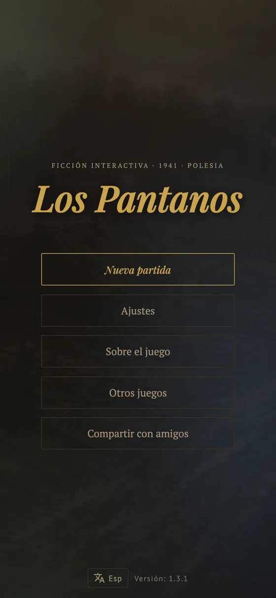 Menú principal del juego
