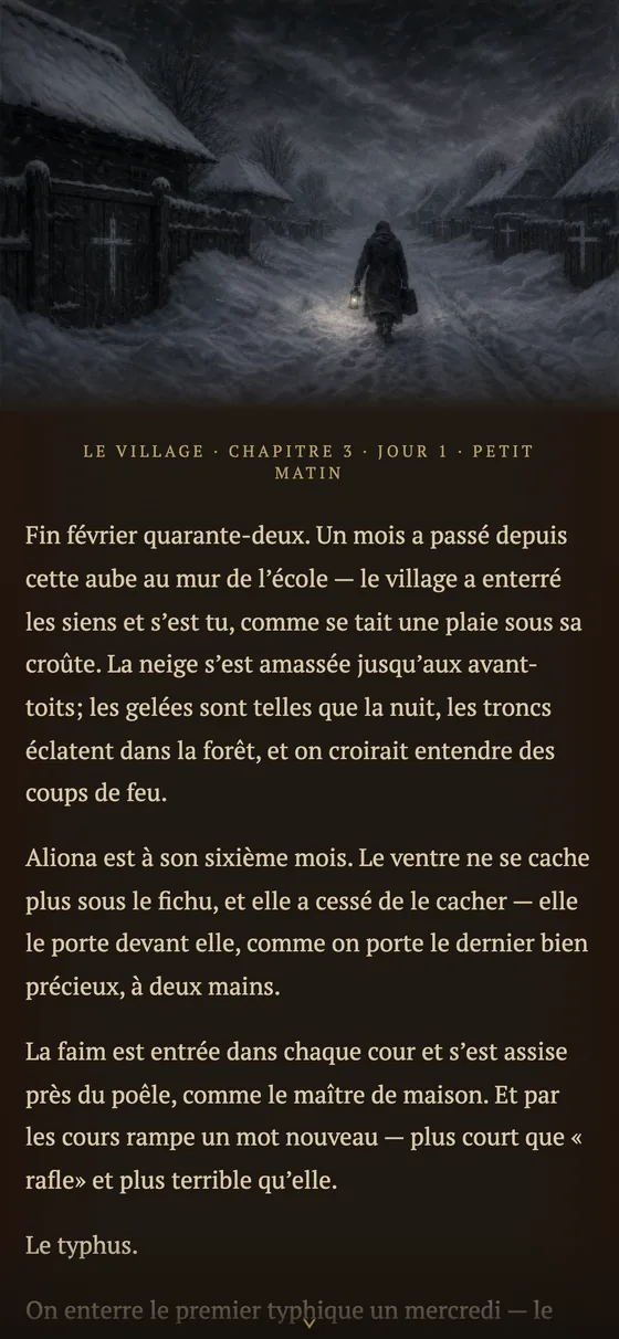Chapitre d’hiver : l’épidémie et le typhus