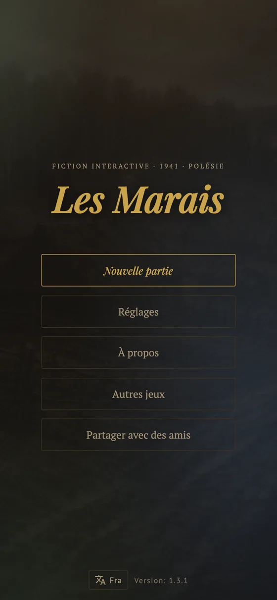 Menu principal du jeu