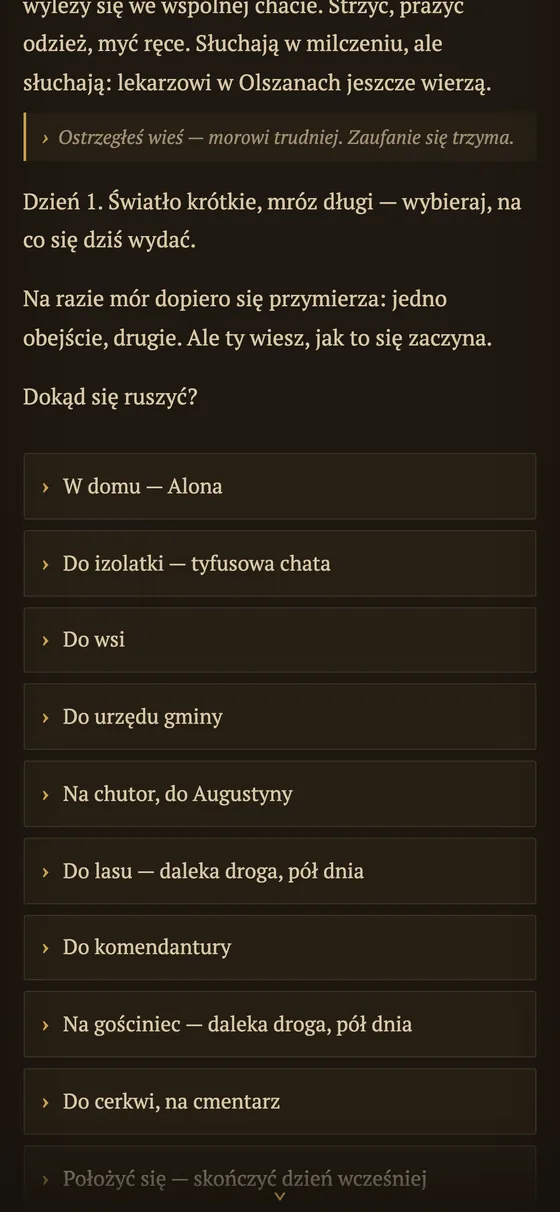 Hub wsi: wybór działań