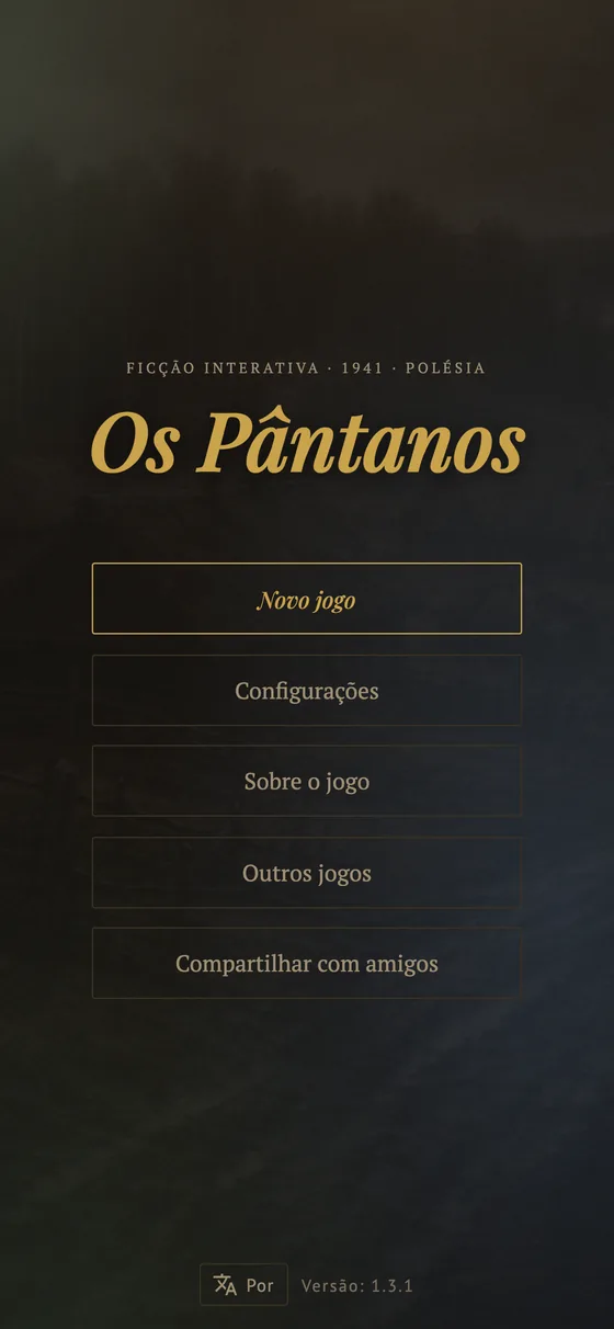Menu principal do jogo