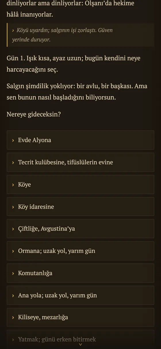 Köy merkezi: eylem seçimi